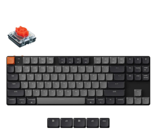 Keychron K1X Low Profile Red Switch White Backlight TKL 80% - 1294111 - zdjęcie
